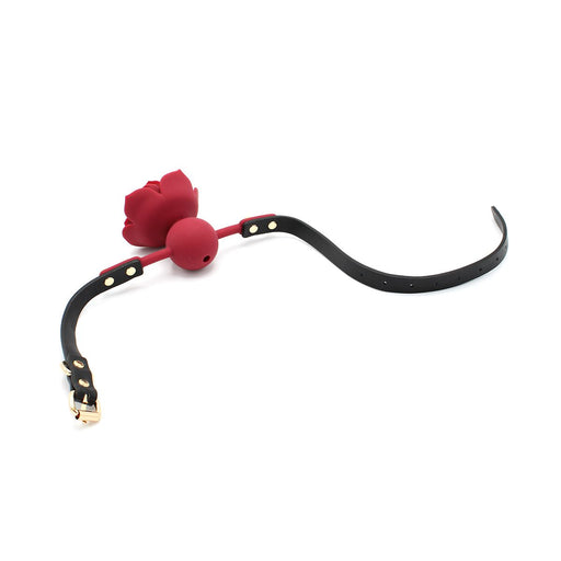 Siliconen Red Rose Gag - Verstelbare Rode Roos Mondknevel - Siliconen