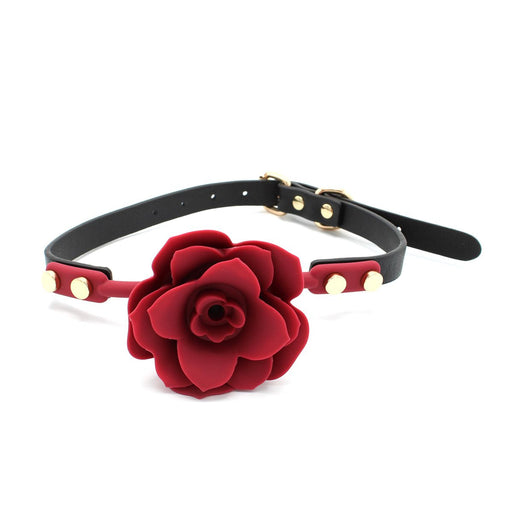 Siliconen Red Rose Gag - Verstelbare Rode Roos Mondknevel - Siliconen