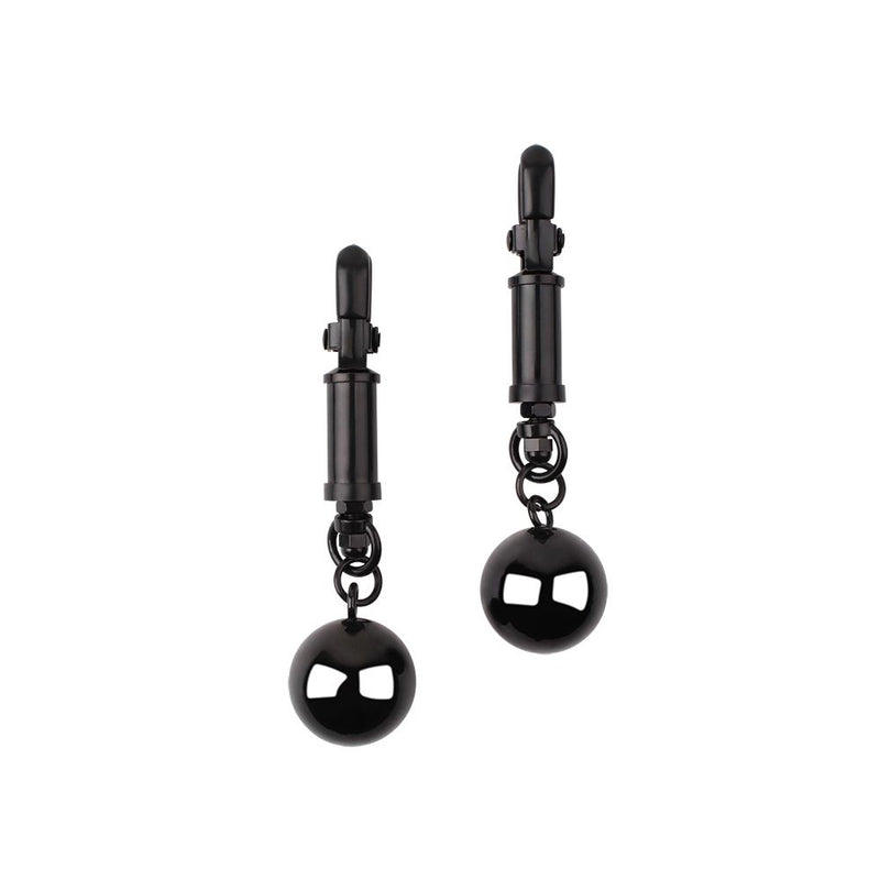 Sins Inquisition - Playful Tepelklemmen Met Gewichten- Zwart