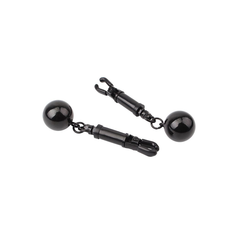 Sins Inquisition - Playful Tepelklemmen Met Gewichten- Zwart