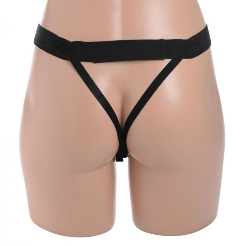 Size Matters - Holle Strap-On Siliconen Dildo Met Harnas - Beige-roze/Zwart