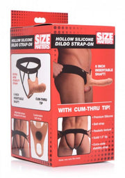 Size Matters - Holle Strap-On Siliconen Dildo Met Harnas - Beige-roze/Zwart