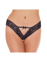 Amorable - Slipje V-shape Met Bandjes En Strikje - Zwart