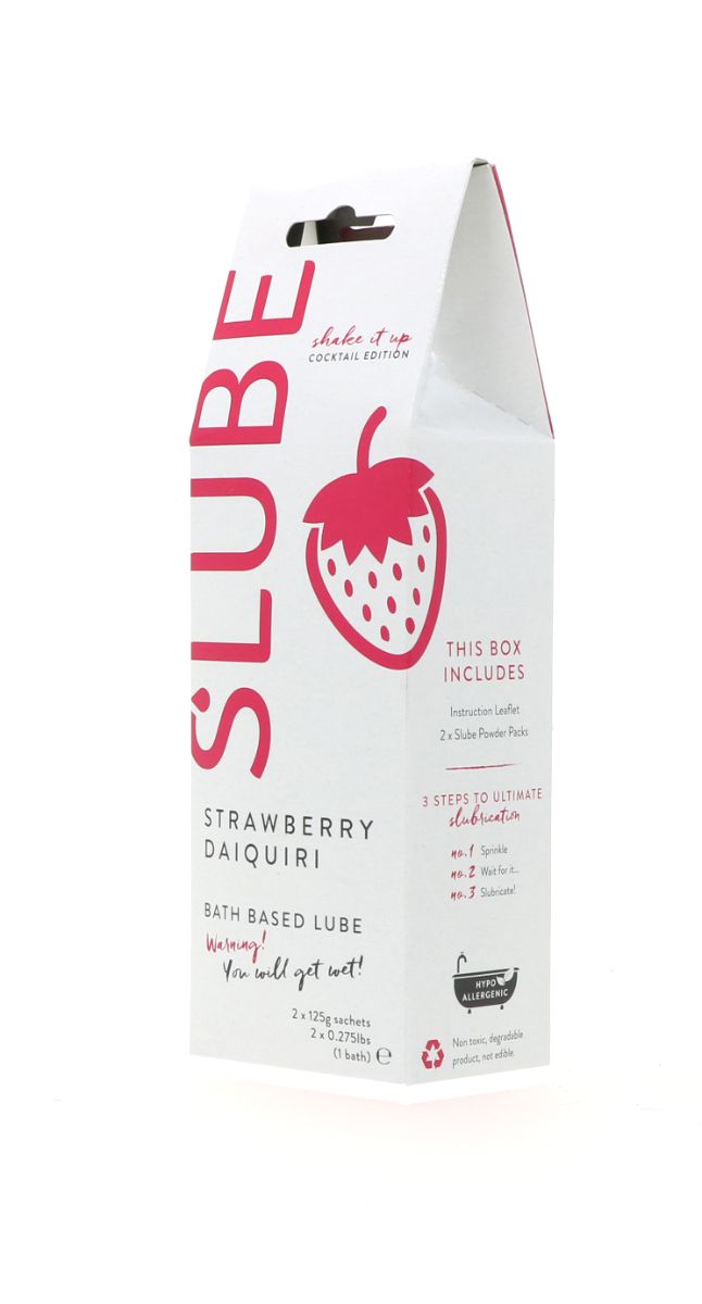 Slube - Strawberry Daiquiri - Single Bath Play - Body to Body Glijmiddel - 2 x 125 gram