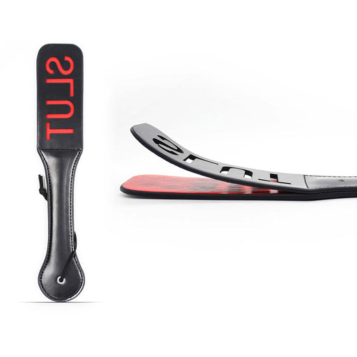Smart Moves - Dubbele Paddle SLUT - 32 cm - Zwart/Rood-Erotiekvoordeel.nl