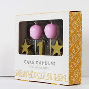 Smiling Faces - Taartkaarsjes - Cupcake Versiering - 1e Verjaardag Meisje - Roze/Goud - 5 stuks-Erotiekvoordeel.nl