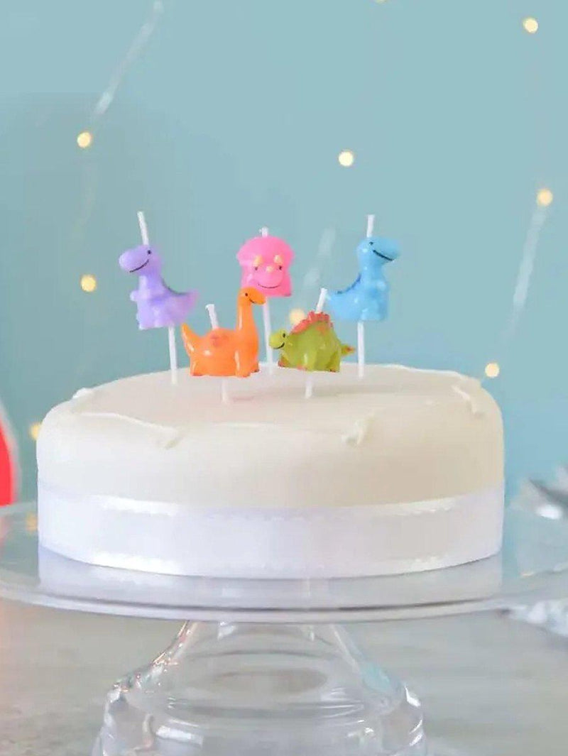 Smiling Faces - Taartkaarsjes - Cupcake Versiering - Dinosaurus - 5 stuks-Erotiekvoordeel.nl