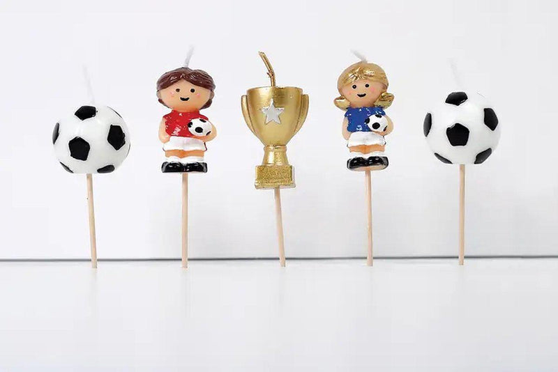 Smiling Faces - Taartkaarsjes - Cupcake Versiering - Voetballers - 5 stuks-Erotiekvoordeel.nl