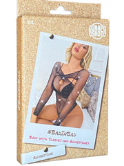 Snapshot - #badinbad - Body met Mouwen en Strass steentjes - One Size - Zwart-Erotiekvoordeel.nl