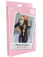 Snapshot - #goodietuesday - Mini Jurk met Parels - One Size - Zwart-Erotiekvoordeel.nl