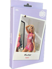 Snapshot - #lushy - Visnet Mini Jurk - One Size - Roze-Erotiekvoordeel.nl