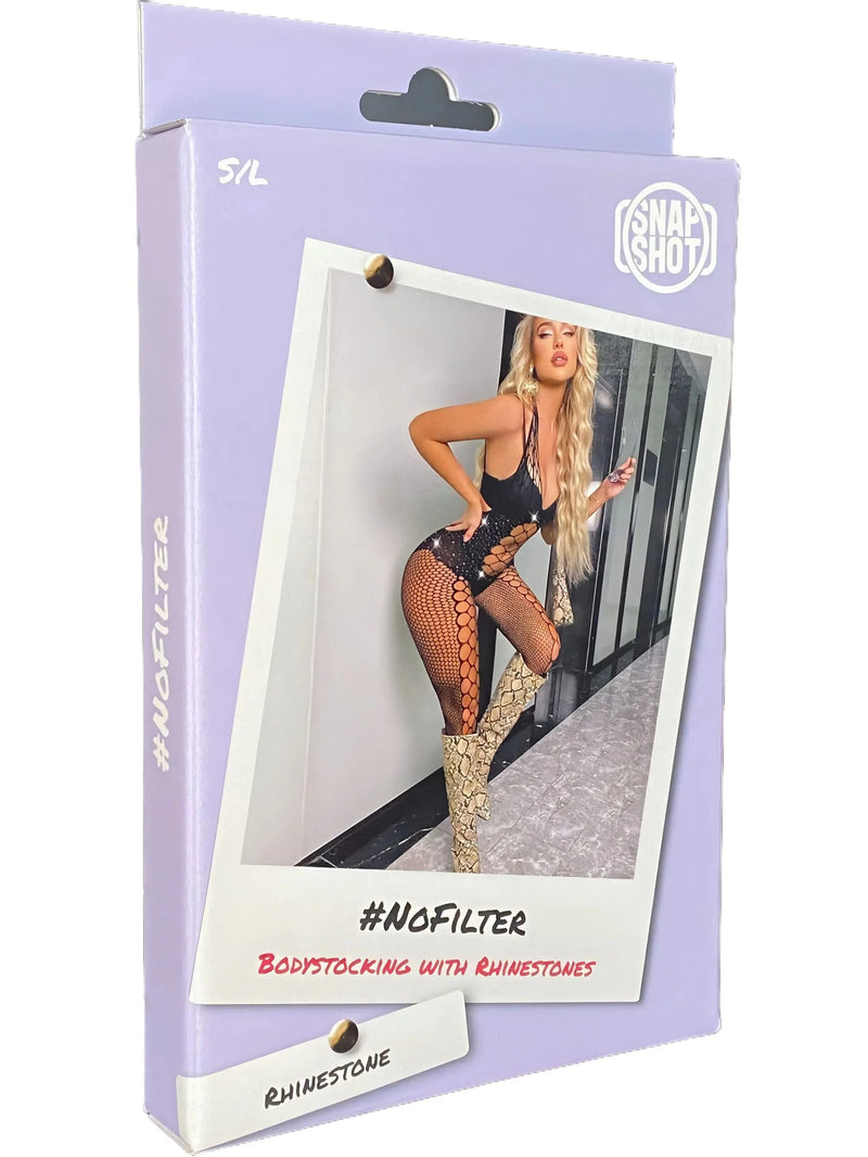 Snapshot - #nofilter - Bodystocking met Strass steentjes - One Size - Zwart-Erotiekvoordeel.nl
