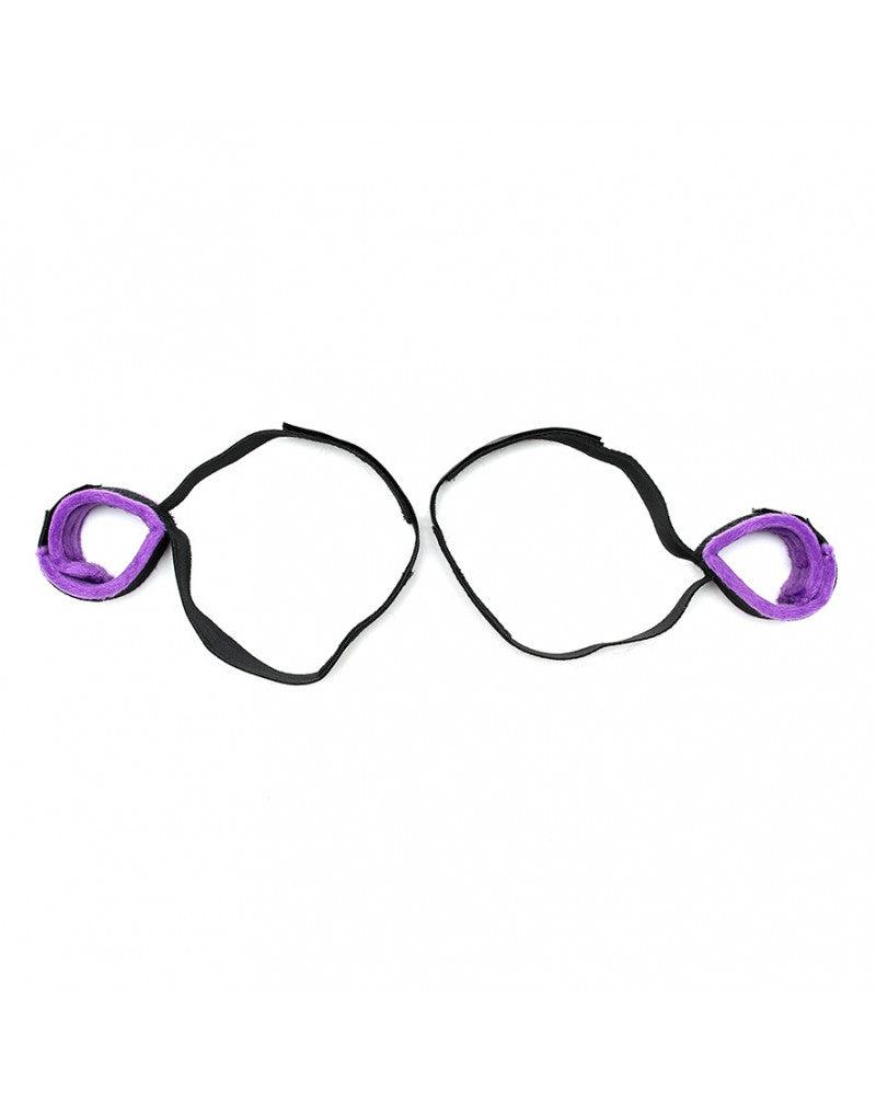 Rimba - Soft Bondage Bovenbeen- aan Polsboeien Set - Zwart/Paars