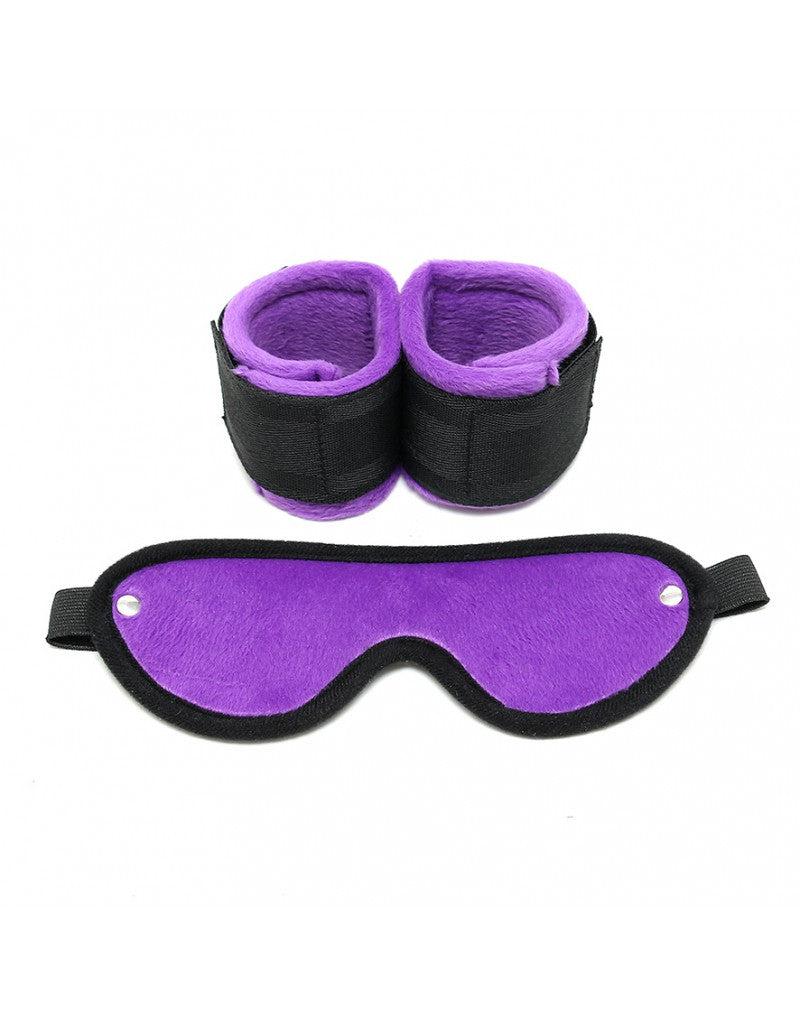 Rimba - Soft Bondage Boeien Met Masker - Zwart/Paars