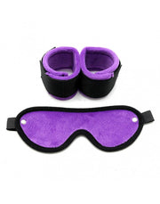 Rimba - Soft Bondage Boeien Met Masker - Zwart/Paars