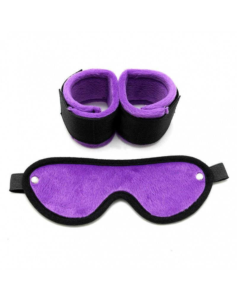 Rimba - Soft Bondage Boeien Met Masker - Zwart/Paars