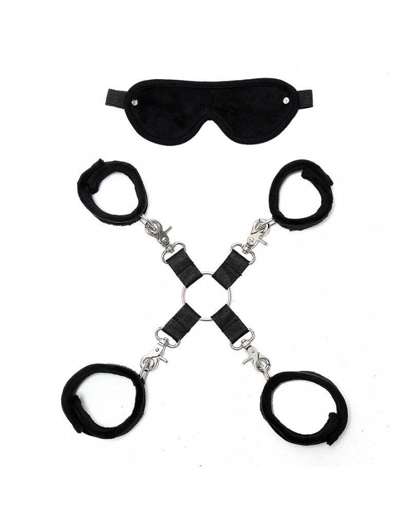 Rimba - Soft Bondage Set Met klittenband (6-delig) - Zwart
