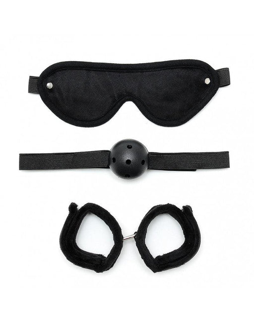 Rimba - Soft Bondage Set Met klittenband En gag (3-delig)