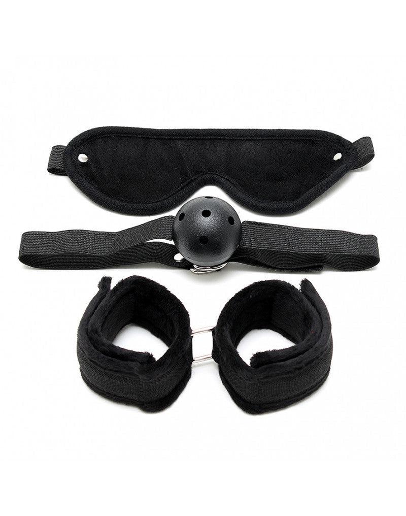 Rimba - Soft Bondage Set Met klittenband En gag (3-delig)