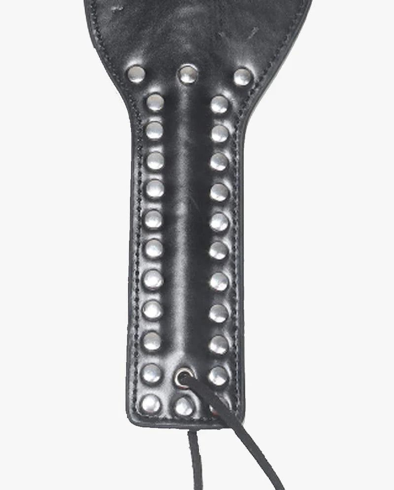 Leren Spanking Plak - Studded Hand - Zwart