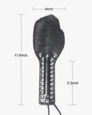 Leren Spanking Plak - Studded Hand - Zwart