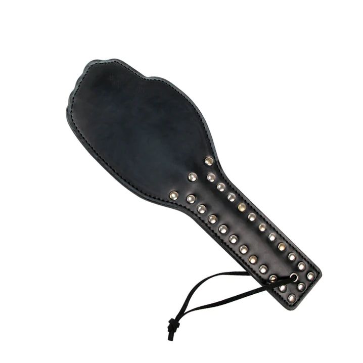 Leren Spanking Plak - Studded Hand - Zwart