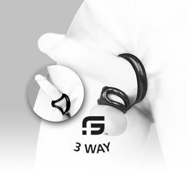 Sport Fucker - 3 Way - Cockring, Ballstretcher en Ass Lock - Zwart
