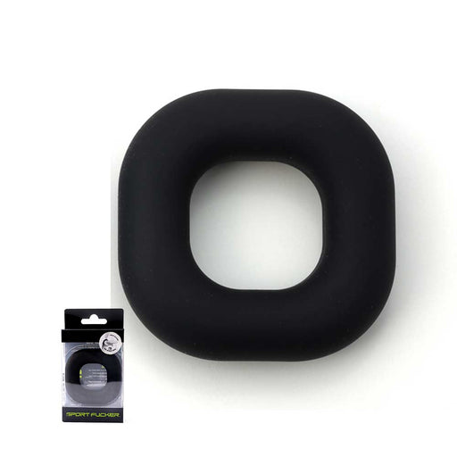 Sport Fucker - Big Boner - Elastische Cockring - Liquid Siliconen - Zwart