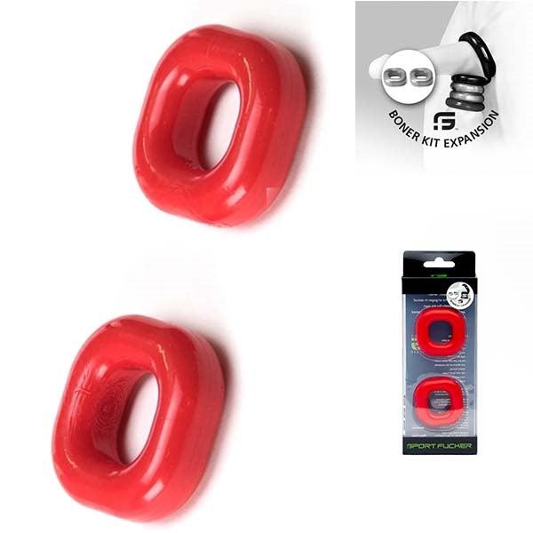Sport Fucker - Boner Expansion Pack - Rekbare Cockringen - Rood