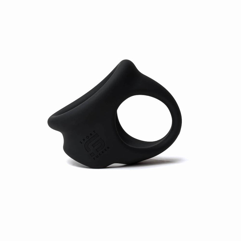 Sport Fucker - Cock Chute - Rekbare Cockring en Ballenspreider - Liquid Siliconen - Zwart