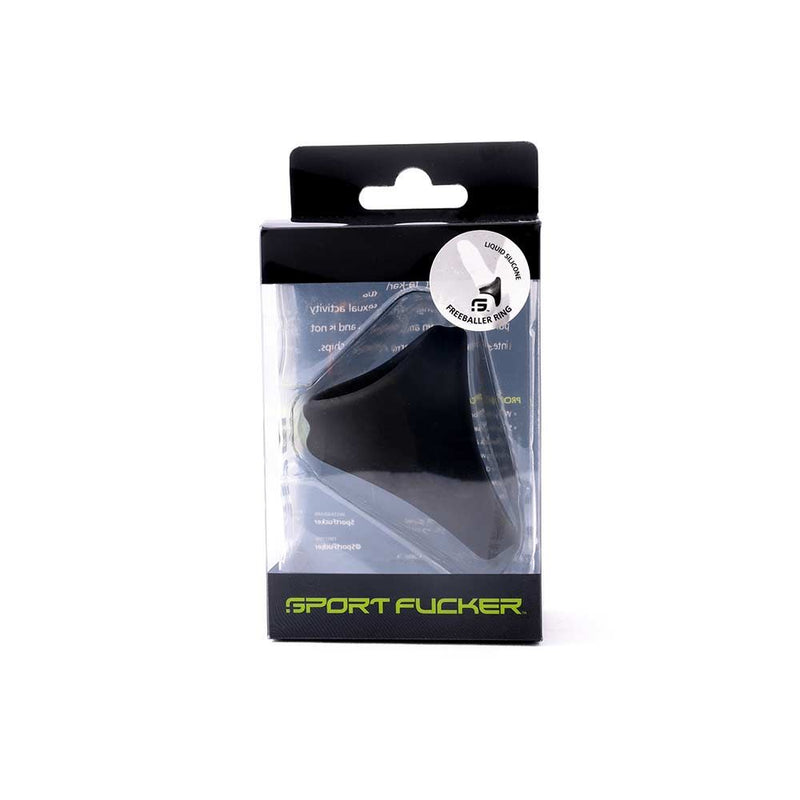 Sport Fucker - Freeballer - Cockring En Ballstretcher - Liquid Siliconen - Zwart