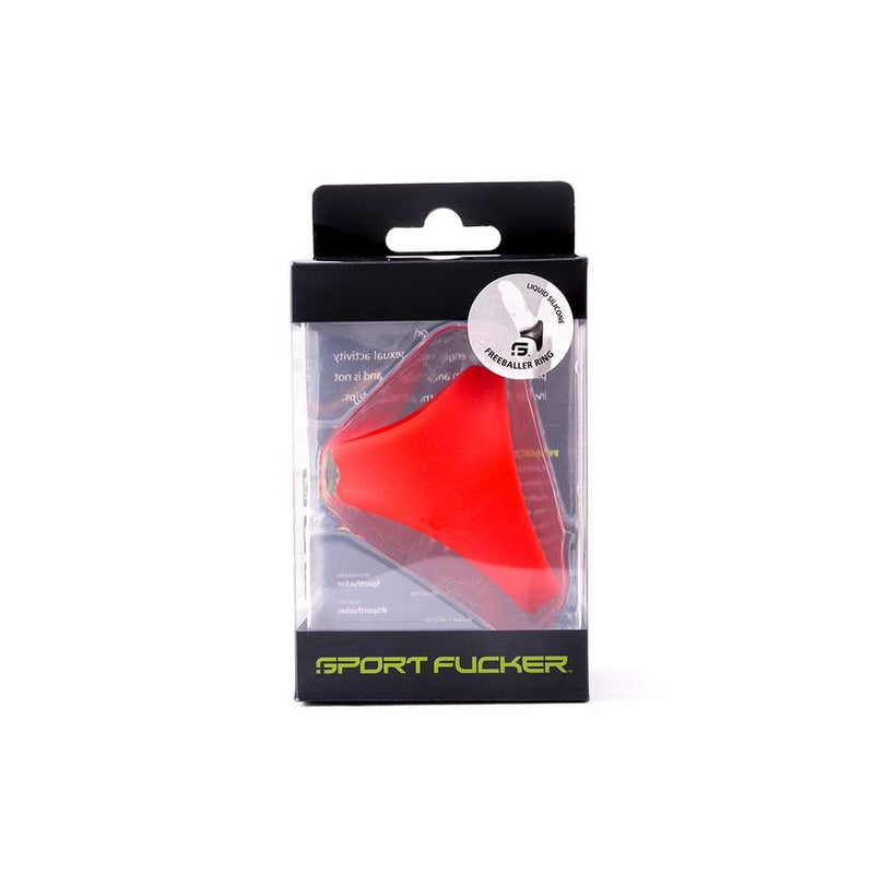 Sport Fucker - Freeballer - Cockring En Ballstretcher - Liquid Siliconen - Rood