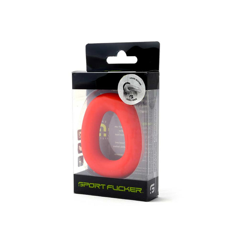 Sport Fucker - Hero - Elastische Cockring - Liquid Siliconen - Rood