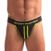Sport Fucker - Jersey Jockstrap Herenslip - Zwart/Geel