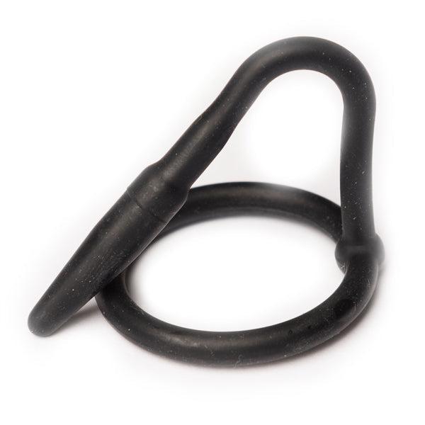 Sport Fucker - Siliconen Cockring Met Penisplug - Zwart