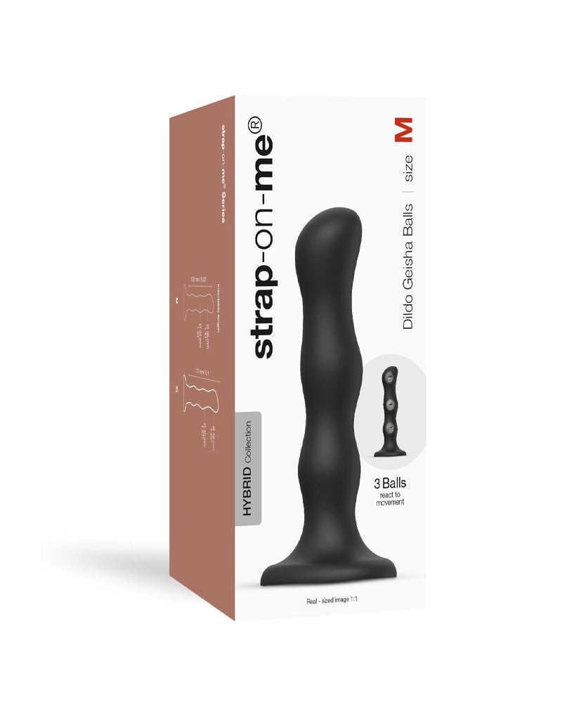 Strap-On-Me - Anaal Dildo - Buttplug Geisha Balls - Losse Roterende Balletjes - Zwart