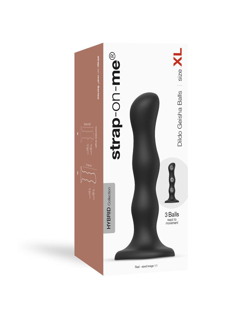 Strap-On-Me - Anaal Dildo - Buttplug Geisha Balls - Losse Roterende Balletjes - Zwart