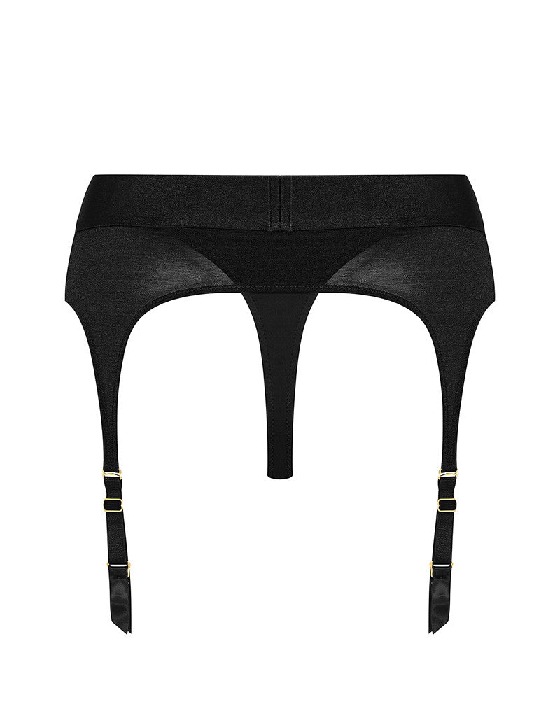 Strap-On-Me - Rebel - Strapon Harnas - Microfiber - Met Jarretels - Zwart