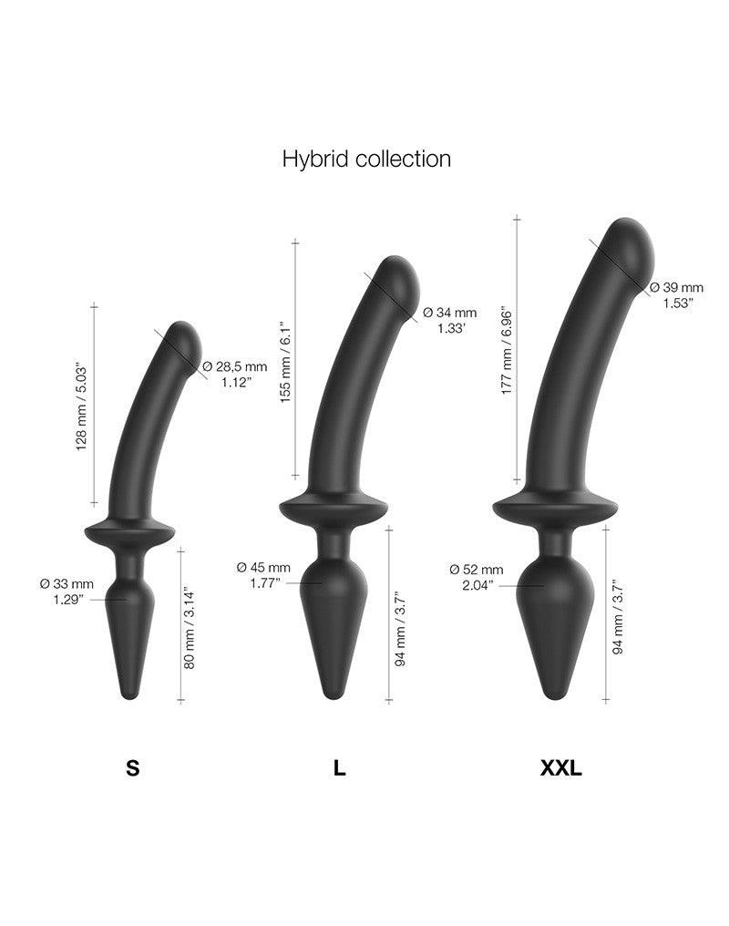 Strap-On-Me - Switch Plug - 2-in-1 Dildo & Buttplug - Zwart