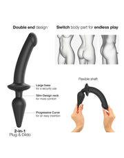 Strap-On-Me - Switch Plug - 2-in-1 Dildo & Buttplug - Zwart