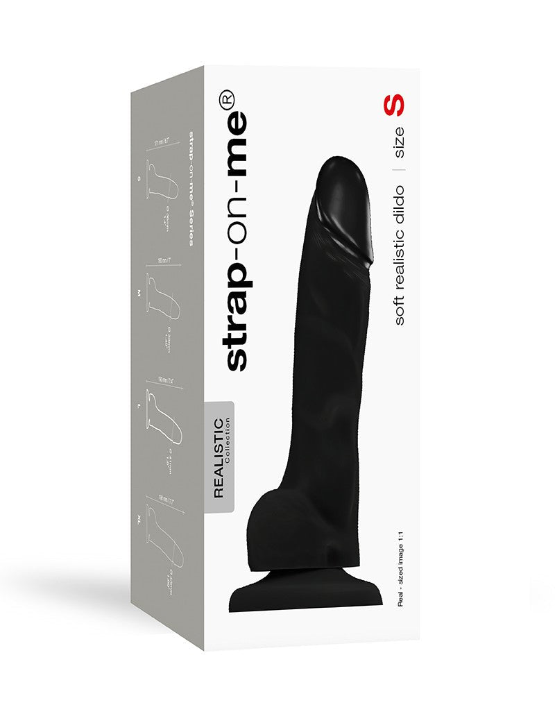 Strap-On-Me - Soft Realistic Dildo Met Zuignap - Zwart