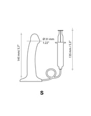 Strap-On-Me - Squirting Cum Dildo - Spuitende Dildo - Maat S - Zwart