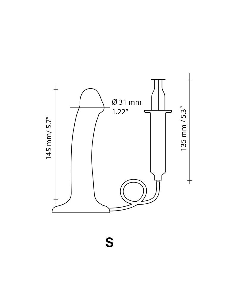 Strap-On-Me - Squirting Cum Dildo - Spuitende Dildo - Maat S - Zwart