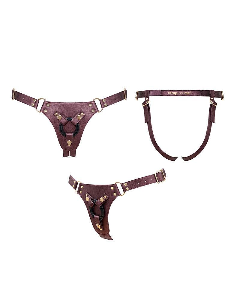 Strap-On-Me - Generous - Strap-on Harnas - PU Leer - Aubergine Paars