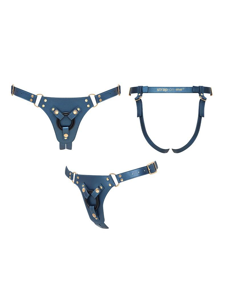 Strap-On-Me - Generous - Strap-on Harnas - PU Leer - Petrol Blauw