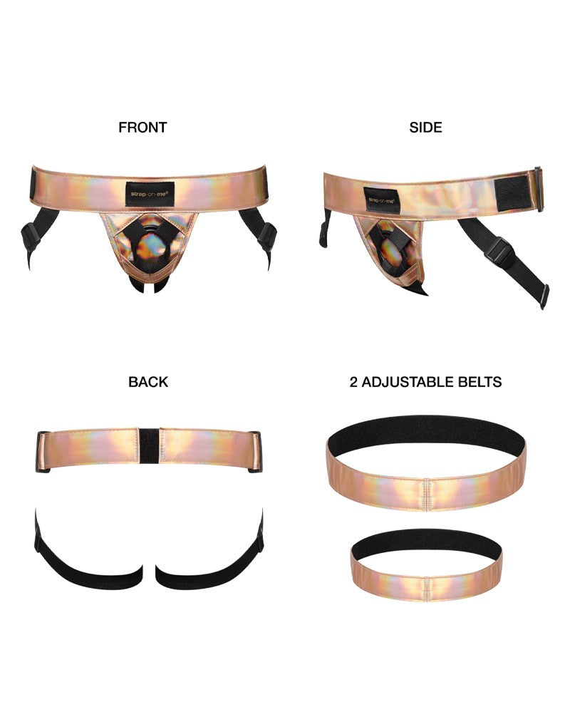 Strap-On-Me - Curious - Strap-on Harnas - PU Leer - Metallic Goud