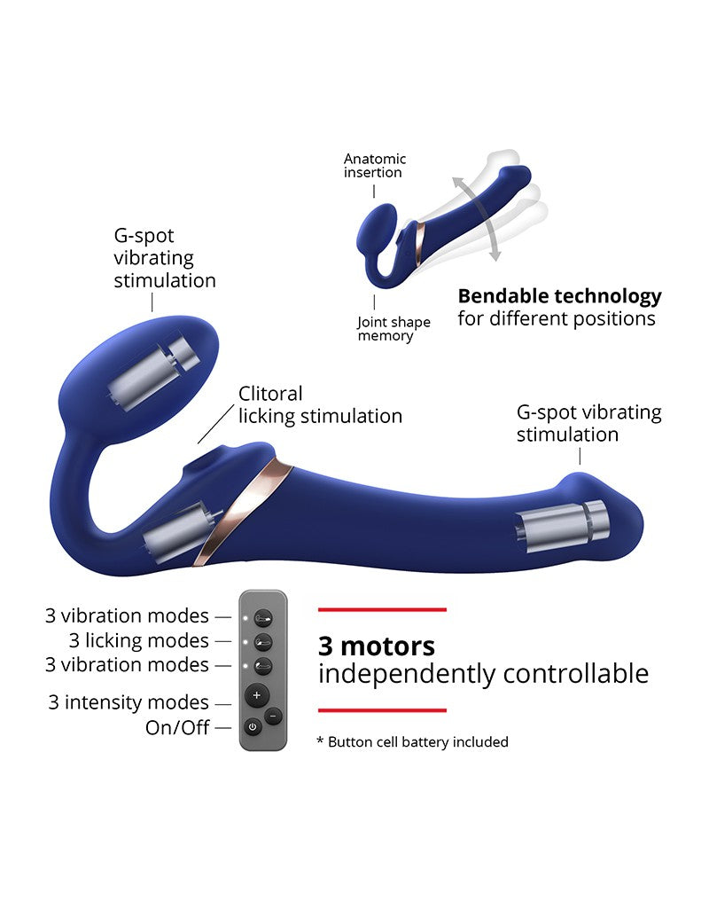 Strap-On-Me - Strapless Strap-on Vibrator met Luchtdruk Stimulatie - Paars-Erotiekvoordeel.nl