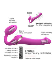 Strap-On-Me - Vibrerende Strapless Strap-on met Luchtdruk Stimulatie - Roze