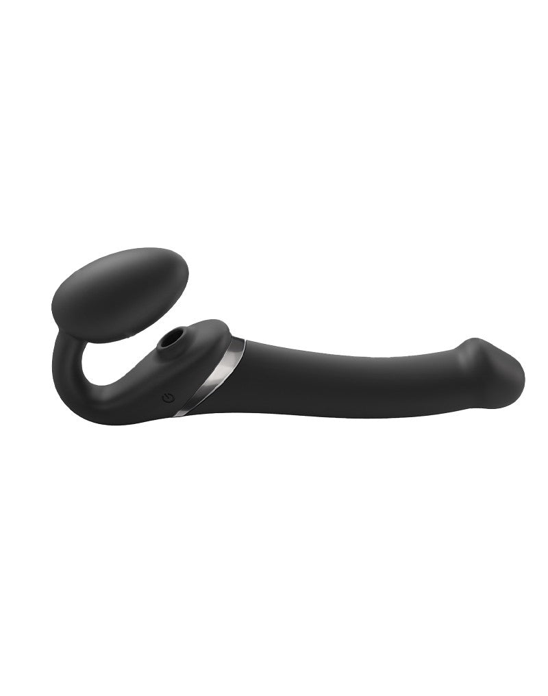 Strap-On-Me - Vibrerende Strapless Strap-on met Luchtdruk Stimulatie - Zwart-Erotiekvoordeel.nl