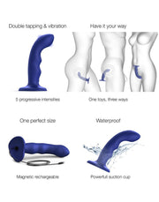 Strap-On-Me - Wave - Tapping Dildo - Met Tapping Functie - Blauw